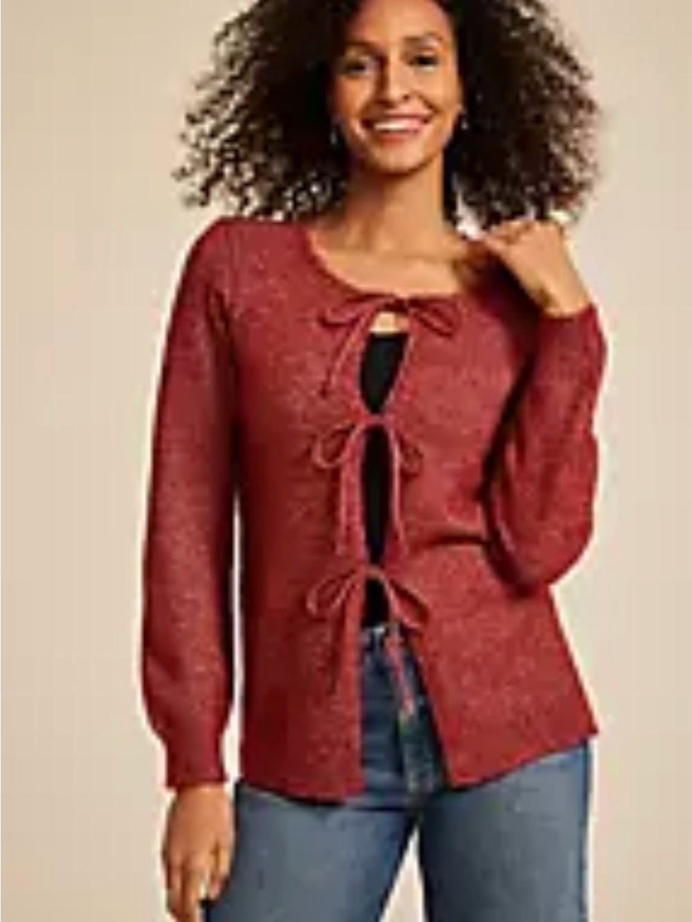Maurices Women’s Bow Tie-Front Cardigan